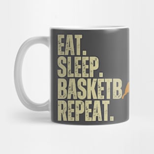 Eat Sleep Basketball Repeat Retro Vintage Boy Kid Men Women Mug